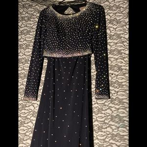 Jovani 2 pc skirt & cropped long sleeve